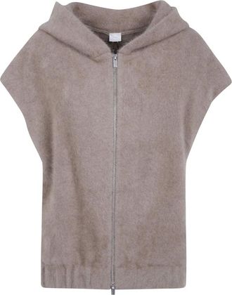 C.T. Plage C&aacute;rdigan sin mangas con capucha - Knitwear - Mujer - Beige - S