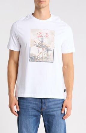 Ted Baker Floral Graphic T-Shirt in Bright White at Nordstrom Rack, Size 6(Xxl)
