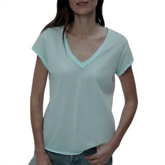 Michael Stars Womens Baxter V Neck Top In Serene