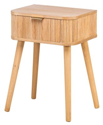Nordlys Bedside Table 2 Drawers Natural Wood in Light Brown