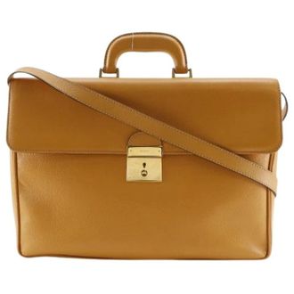 Gucci Pre-owned Old Calf 2way Business Bag - Heren - Vintage Handtas - Bruin - ONE Size - Leer - Vintage