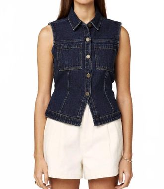 Cleobella Denim Franka Vest In Blue