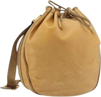 Loewe Pre-owned Bucket Bags, female, Beige, Size: ONE SIZE Pre-owned Leather Bucket Bag
