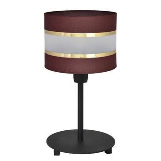 Netlighting Helen Table Lamp With Round Shade Brown Gold Black 20cm