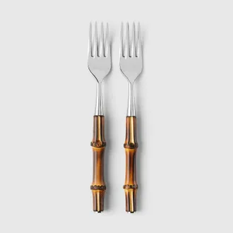 Gucci Bamboo Dessert Fork, Set Of Two, Brown