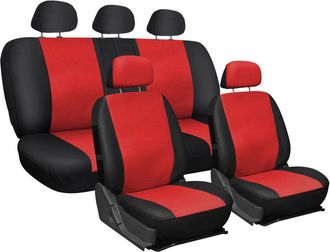 Trade Shop Trade Shop - Copri Sedili Coprisedili Universali Per Tutte Le Auto Bicolore Rosso E Nero