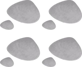 OEM Alfombra De Comedor De Cuero, Mantel Individual Gris Claro Plateado