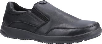 Hush Puppies Aaron Leren Zwarte Heren Loafers
