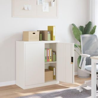 Berkfield Home File Cabinet White 79x40x90 cm Steel | Size: 79 x 40 x 90 cm