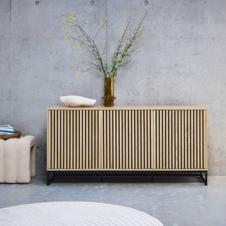 Sweeek 160cm Contemporary Sideboard With Wood Effect in Light Brown