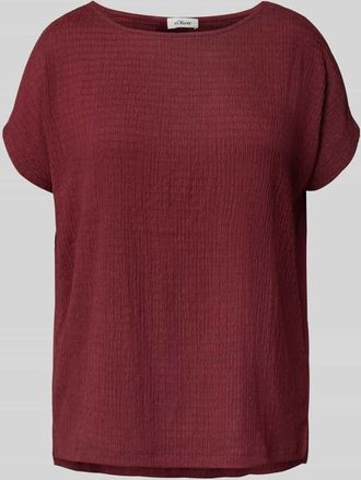 s.Oliver Red Label Relaxed Fit T-Shirt mit Stretch-Anteil in Bordeaux, Größe 34