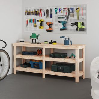 vidaXL Vidaxl - Banco De Trabajo De Madera Maciza De Pino 181x50x80 Cm