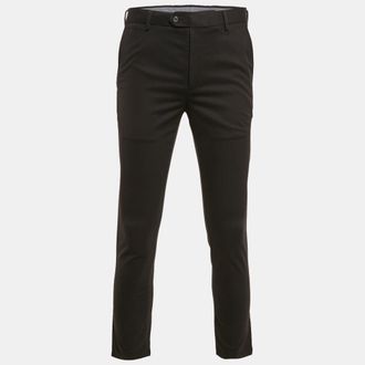 CHARLES TYRWHITT Black Gabardine Extra Slim Fit Trousers S