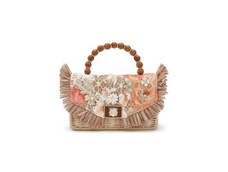 Dune London Blooms Cross Body Womens Handbags Orange, Rattan