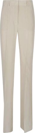 Sportmax Sportbroek met Riem - Dames - Wijde Broeken - Beige - M - Broeken