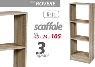 Trade Shop Trade Shop - Estanter&iacute;a 3 Baldas 105x40x24 Cm Roble Moderno 769672