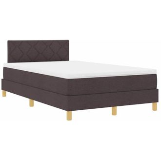 vidaXL Vidaxl - Cama Box Spring Con Colch&oacute;n Marr&oacute;n Oscuro 120 X 200 Cm Tela