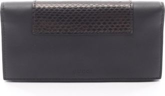 Gucci Black Leather Long Wallet (Bi-Fold) (Pre-Owned)