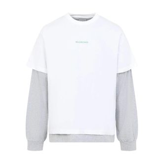 Balenciaga Hybrid Double T-shirt - Heren - Tops - Wit - Maat: M Katoen