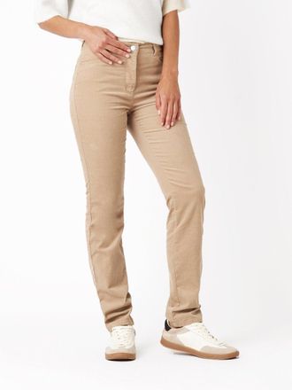 Toni Cordhose TONI be loved, Damen, Gr. 18, K-Gr, beige, Web, Obermaterial: 82% Baumwolle, 16% Polyester, 2% Elasthan, unifarben, slim fit lang, Hosen Cord