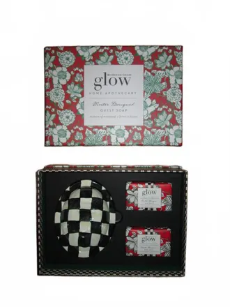 MacKenzie-Childs Hand Soap And Caddy Set In Red /green