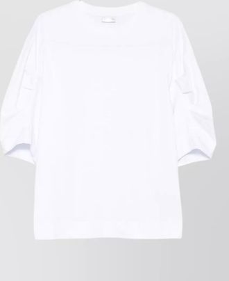 Dries Van Noten nylon silk blend top three quarter sleeves