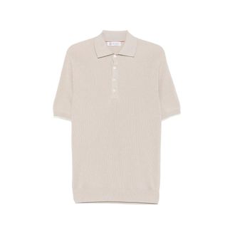 Brunello Cucinelli Ribbed-knit Polo Shirt