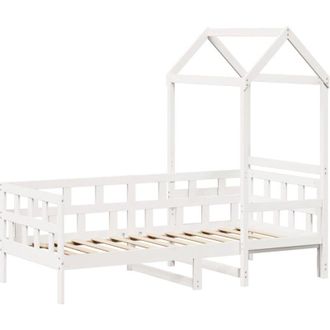 vidaXL Sof&aacute; Cama Madera Maciza De Pino Blanco 80x200 Cm Vidaxl