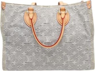Louis Vuitton Pre-owned Denim Tote Bag - Dames - Vintage Shopper - Grijs - ONE Size - Denim - Vintage