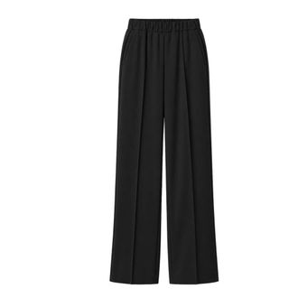 Liviana Conti Wijde broek - Dames - Broeken - Zwart - Maat: M Wol