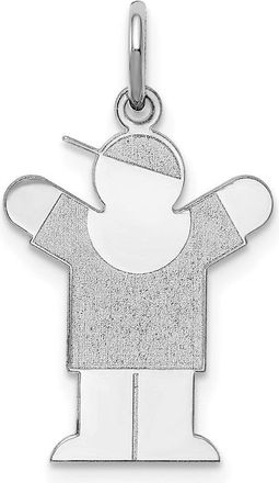 Diamond2Deal 14k Gold The Kids Small Boy with Hat Engravable Love Charm Pendant