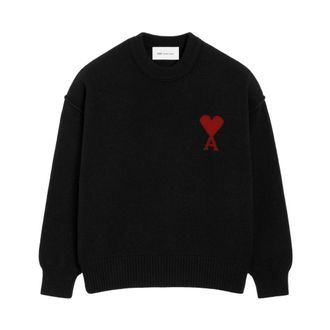 Ami Dames, Sweatshirts & Hoodies, Zwart, Maat: M Wol