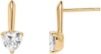 Made by Mary CZ Heart Drop Stud Earrings in Gold at Nordstrom