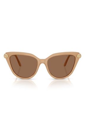 Swarovski 56mm Cat Eye Sunglasses in Milky Beige/Bronze at Nordstrom