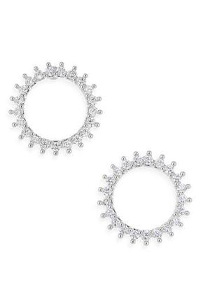 Nordstrom Rack Cubic Zirconia Sunburst Stud Earrings in Clear- Silver at Nordstrom Rack