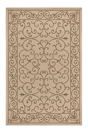 Jonathan Y Designs Charleston Vintage Filigree Textured Weave Indoor/Outdoor Area Rug in Beige/brown at Nordstrom, Size 3Ft 0In X 5Ft 0In