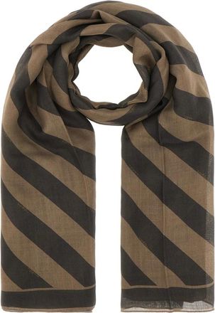 Fendi Accessoires, Heren, Bruin, ONE Size, Wol, Zijden en wollen sjaal