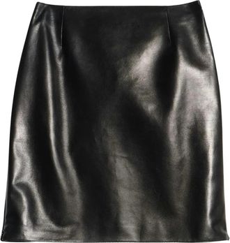 Gucci Zachte Nappa Minirok - Dames - Leren & Su&egrave;de rokken - Zwart - M - Leer - Rokken