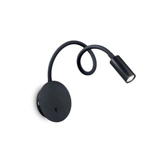 Ideal Lux Applique Moderna Focus-2 Metallo Nero Led 3,5w 3000k Luce Calda