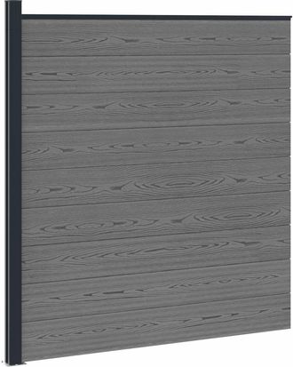 vidaXL Conjunto De Valla 175 X 186 Cm Wpc Y Aluminio Gris Vidaxl