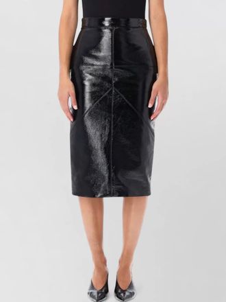 Lanvin vinyl paneled midi pencil skirt