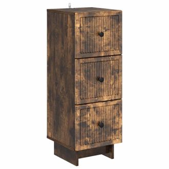vidaXL Cajonera Roble Ahumado 33 X 34,5 X 90 Cm Madera De Ingenier&iacute;a Vidaxl