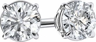 Grown Brilliance 1/3 Carat Round Lab Grown Diamond Stud Earrings in Sterling Silver, Push Back, G+ Color, SI Clarity, Prong Set