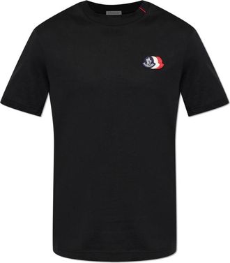 Moncler T-shirt met logopatch - Heren - T-shirts - Zwart - 2XL - Katoen - Tops
