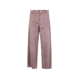 Max Mara Pocketed Leather Straight Trousers
