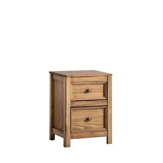 Klast Mesita de noche 2 cajones de madera natural 42 cm x 57 cm