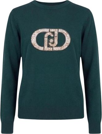 Liu Jo ECS Maglia Chiusa - Dames - Ronde hals truien - Groen - S - Polyester - Truien & Vesten