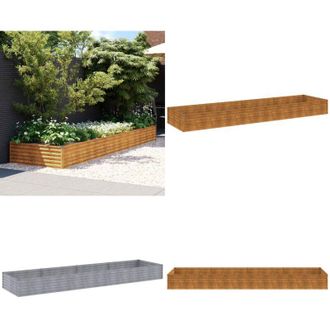 vidaXL Fioriera Rialzata da Giardino 387x100x36 cm in Acciaio Corten - Fioriera rialzata - Acciaio corten