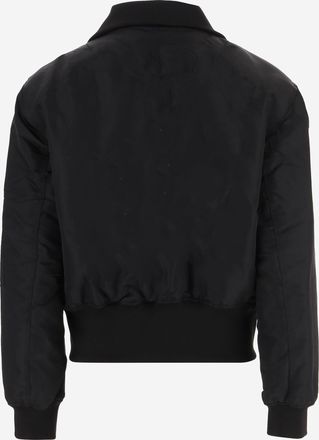Frankie Shop Womens Storm Cropped Bomber Jacket Black Polyamide