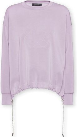 Elena Miro Scuba Sweatshirt met Monogram Logo - Dames - Sweatshirts - Paars - XL - Polyester - Hoodies & sweatvesten